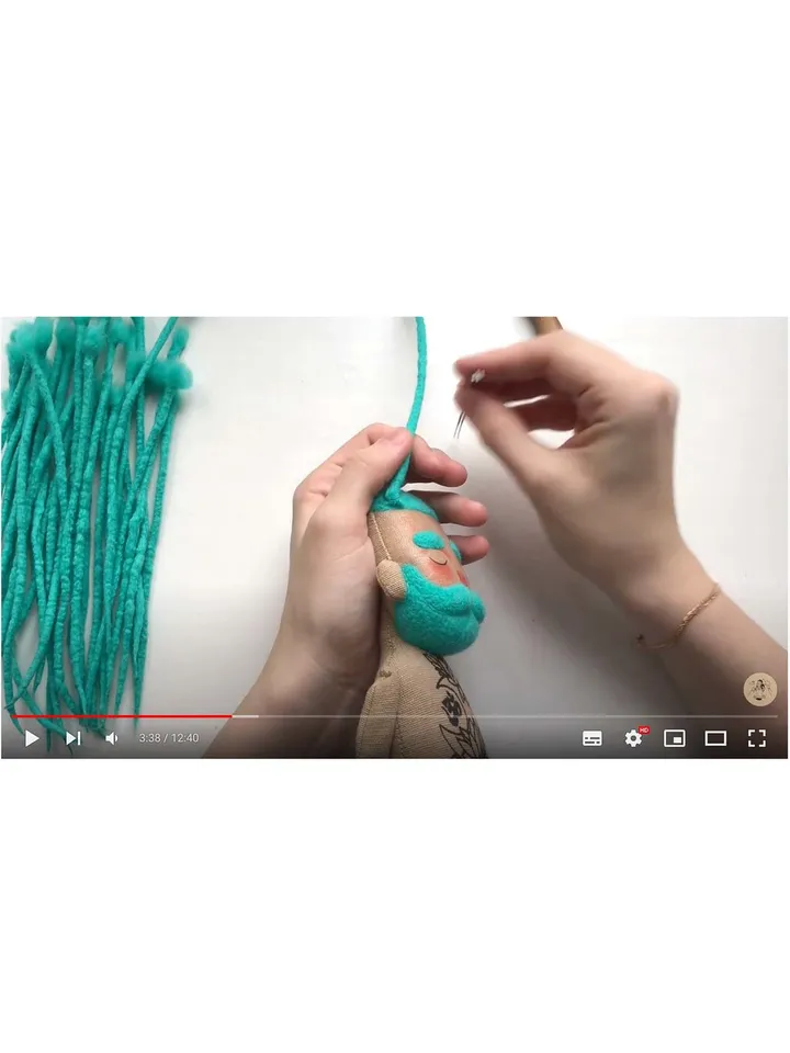 Dry felting tutorial "How to make dreadlocks" on YouTube
