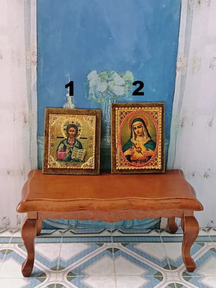 Christmas icon.Miniature icon. Puppet miniature. Handmade. 1:12.