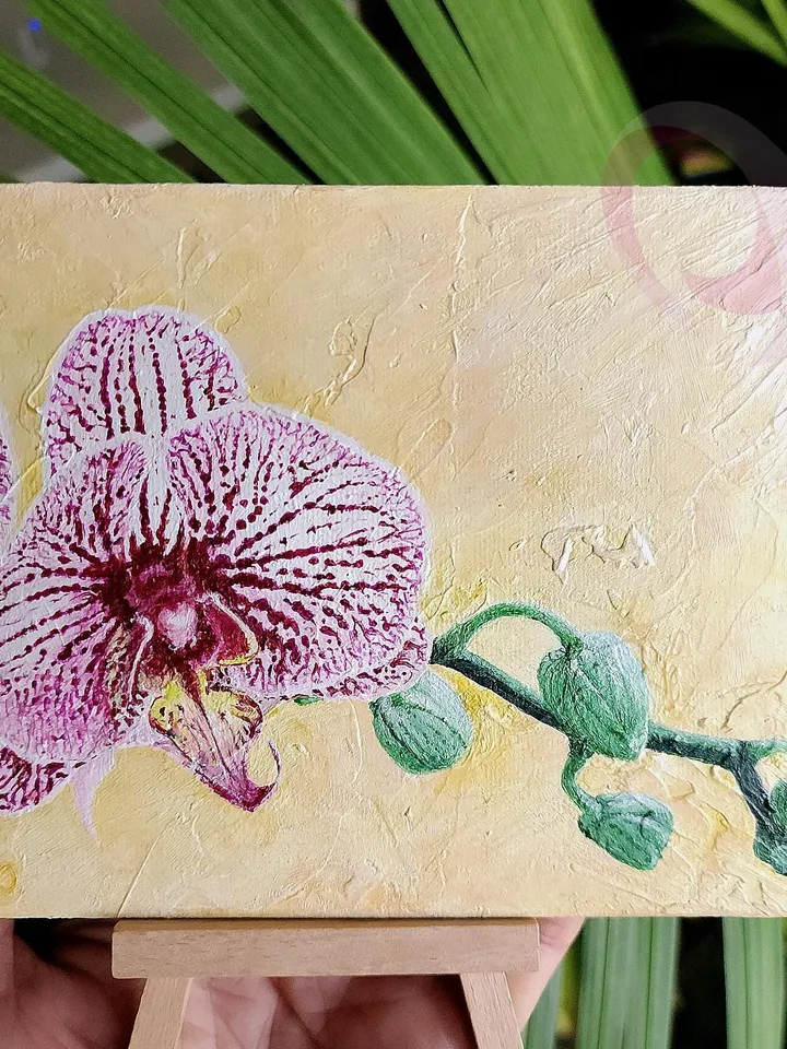 Orchid Flower Acrylic Painting Unique Gift for Orchid Lovers Cute Wall Art Decor for Mothers Day Thoughtful Gift