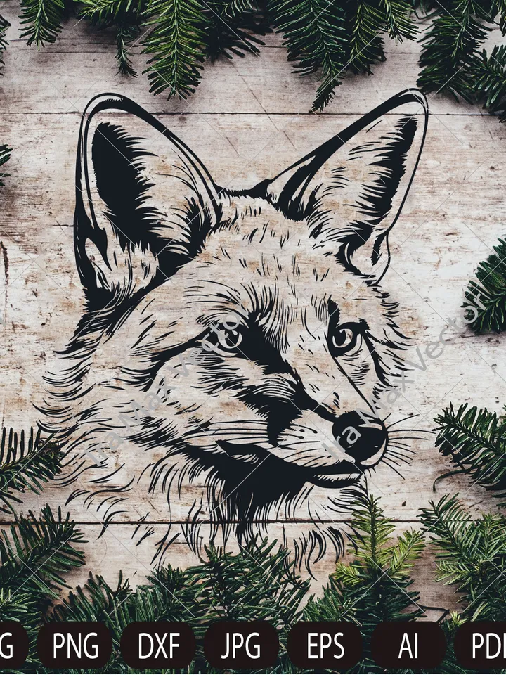 Fox svg /FOX Face svg / Fox Head svg / Fox Mascot svg / Fox Printable /Fox detailed/ INSTANT DOWNLOAD