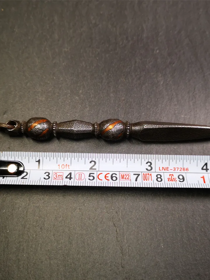 Gandhanra Handmade Tibetan Amulet ,Kila(Dorje Phurba) , Trantic Buddhism Ritual Implement Pendant,Made of Cold Iron,4.0"