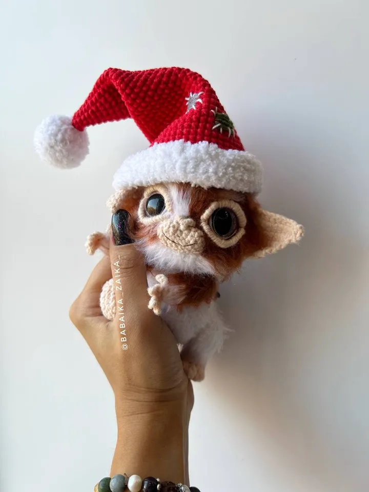 PDF Crochet Christmas Gizmo the Mogwai Pattern Gremlin Pattern Xmas Crochet Pattern, Amigurumi Xmas Christmas Bag Pattern Crochet Christmas