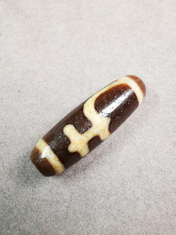 Gandhanra Tibetan Longevity Treasure Vase Dzi Bead,Tibetan Chung,Wealth Amulet,Small Size 36*11 mm