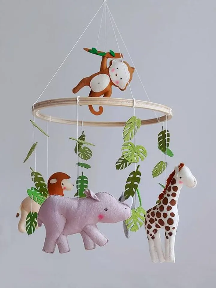Safari mobile nursery Jungle baby shower gift Gender neutral