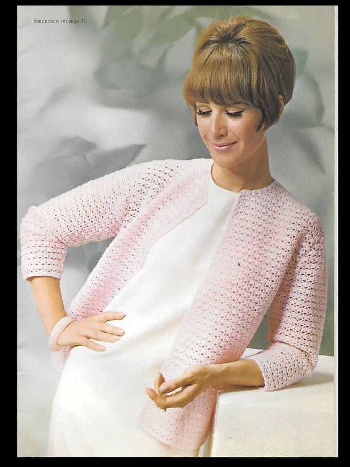 Cardigan crochet pattern lace classic jacket pattern women ladies summer top pdf instant download