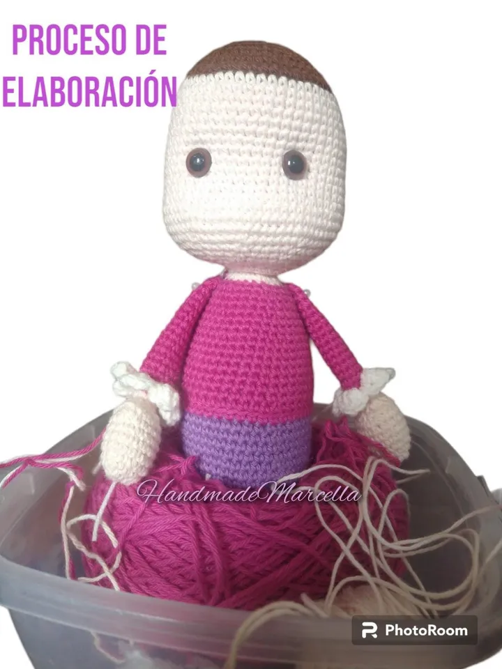 Princess Amigurumi Doll โ 29 cm Handmade Crochet Collectible โ Cotton Doll with Anti-Allergy Hair โ Gift for Girls or Decor