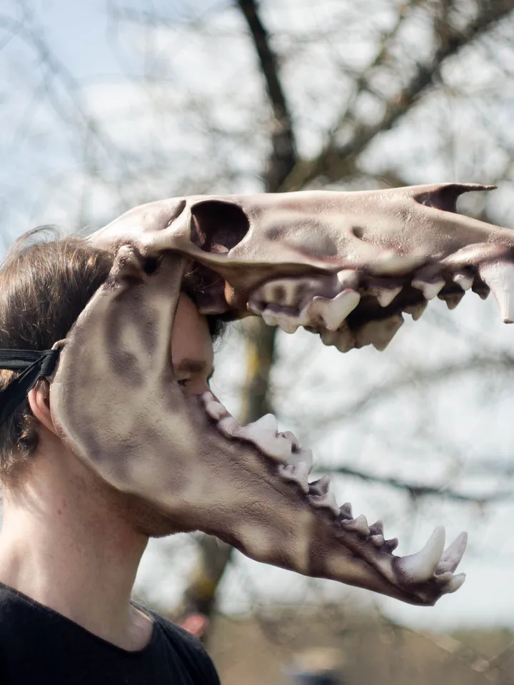 Wendigo big head Mask, Wendigo Mask Realistic face Mask, Horror Mask, resin skull mask, shamanic mask, pagan mask, ritual mask, creepy mask