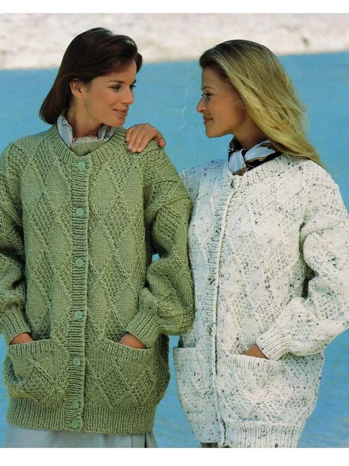 Cardigan Coat knitting pattern, chunky cardigan pattern, textured cardigan knitting pattern pdf instant download