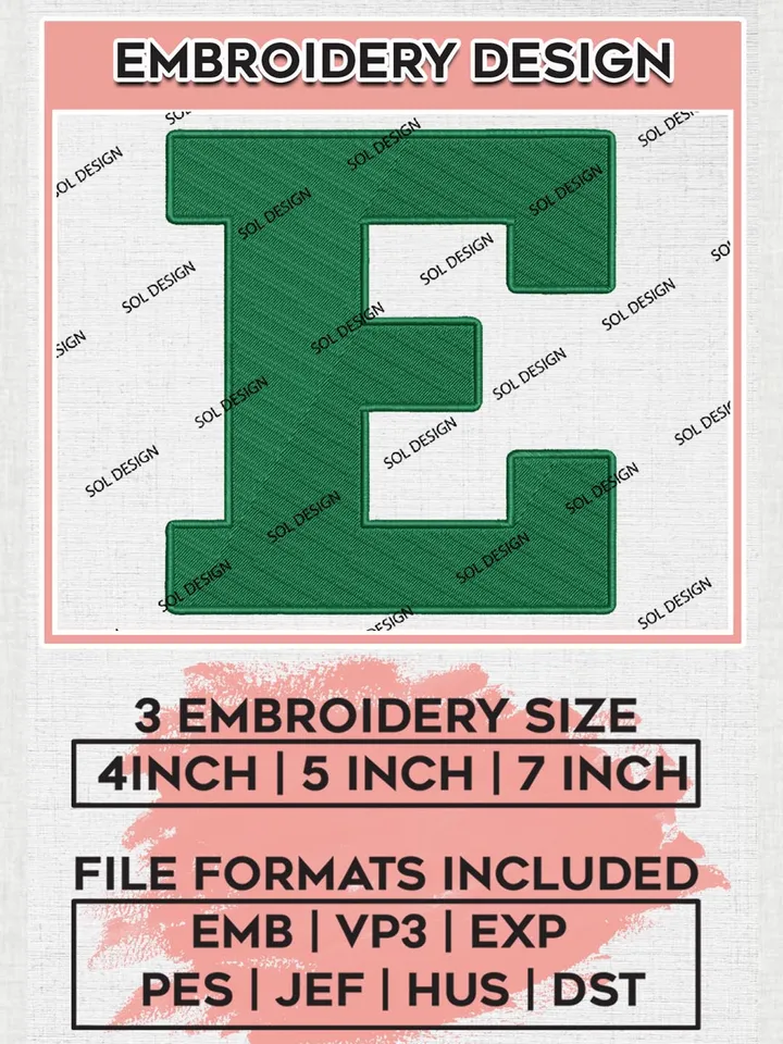 Eastern Michigan Eagles Logo Machine Embroidery Design, NCAA Eastern Michigan Eagles Embroidery Design Design files, NCAA Embroidery Designs, NCAA Machine Embroidery Designs, Digital Download