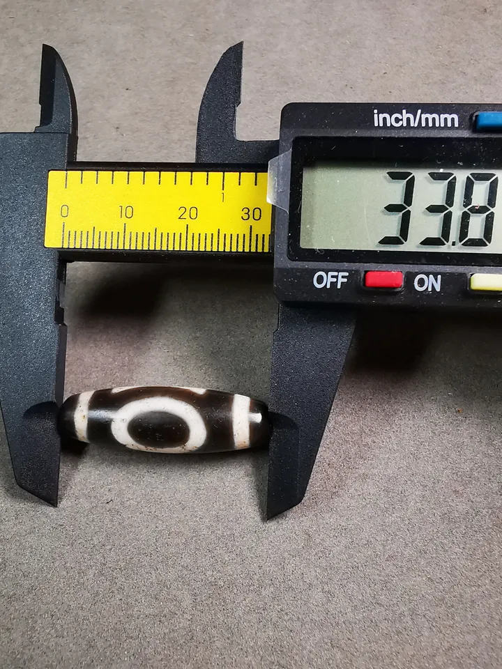 Gandhanra Tibetan Heaven & Earth Dzi Bead,Tibetan Chung,Protective Amulet,Small Size 34*10 mm