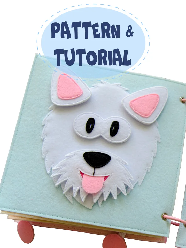 Quiet book page, Doggy's muzzle, PDF, SVG Pattern and Tutorial