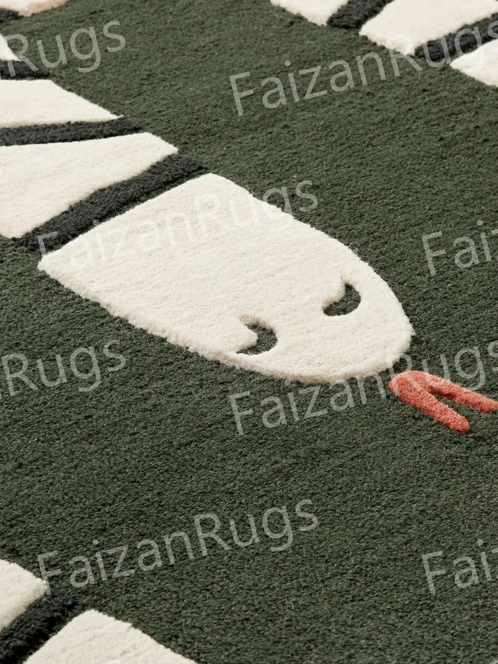 Orochimaru Hand Tufted Area Rug Beautiful Handmade Rug 100% Woolen Rug White Large Area Rugs Living Dining Hall Bedroom 5x8 6x9 8x10 9x12