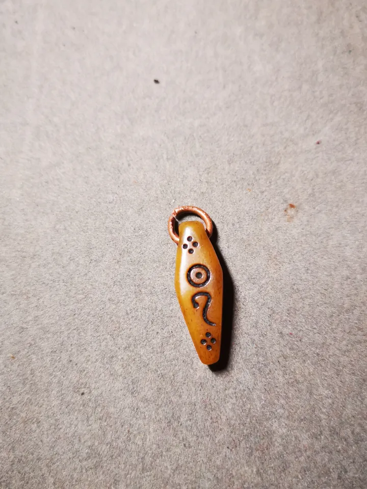 Gandhanra Tibetan Yak Bone Carved Amulet,Bead Counter Pendant,Mani Jewel Amulet for Mala,Prayer Beads