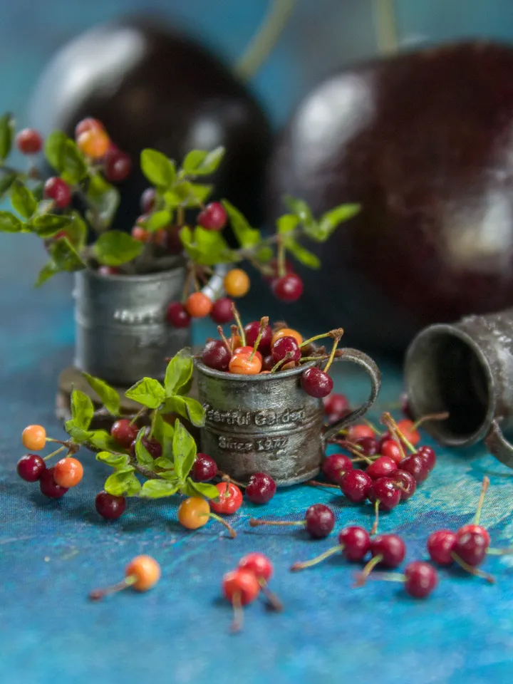 TUTORIAL Miniature cherries with branch