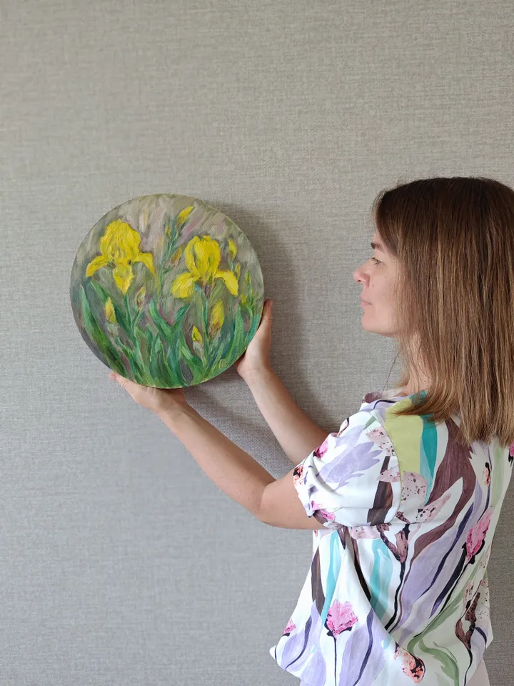 Irises original oil painting on canvas