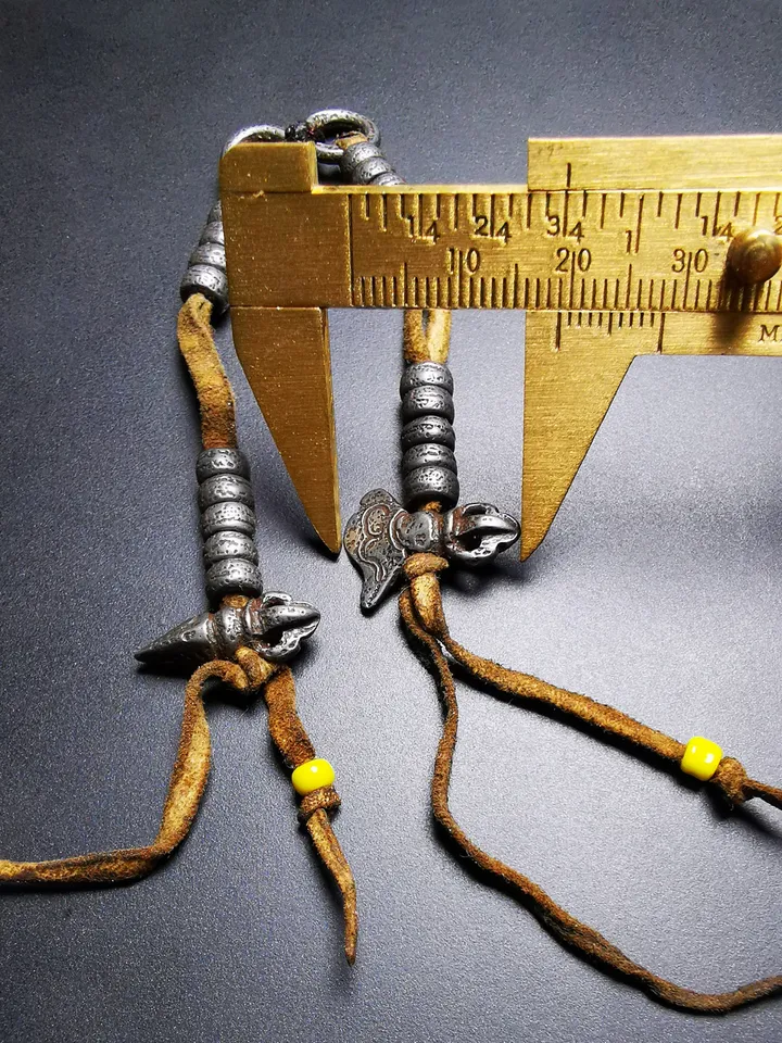 Gandhanra Handmade Tibetan Buddhist Mala Counters,Prayer Bead Counters,with Kartika and Kila Pendant, Made of Cold Iron