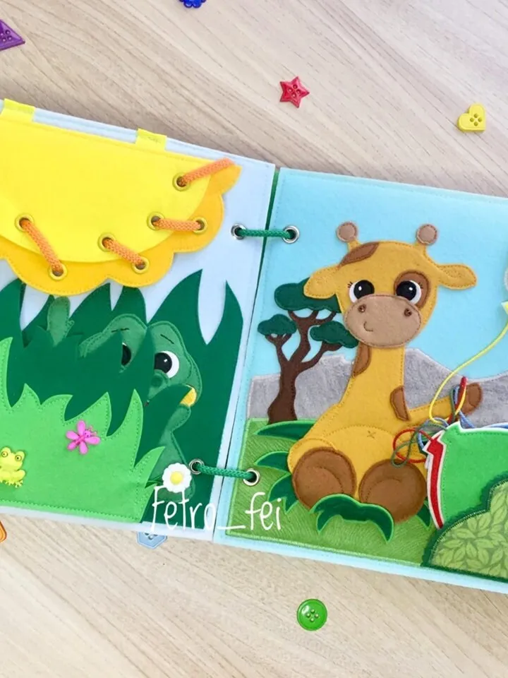 Animals Quiet book Pattern PDF, Felt book pattern, Soft montessori book template, Quiet book sewing ideas for baby 1, 2, 3 year old