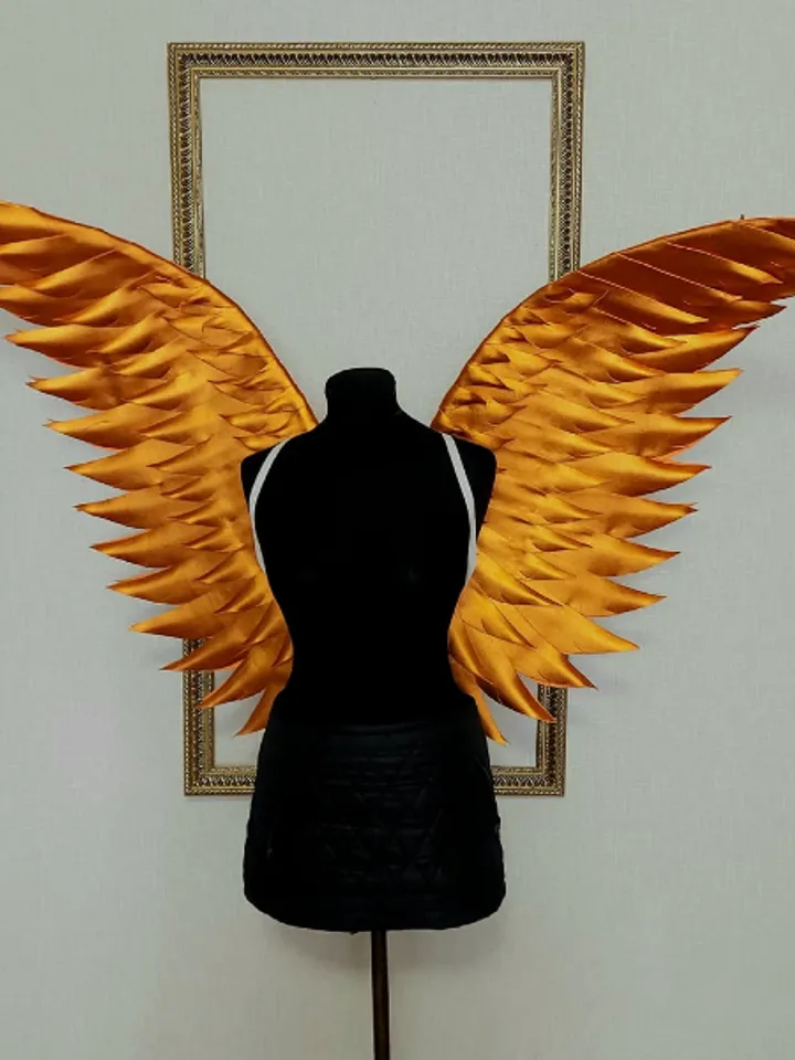 Bronze Wings Costume, Angel wings, phoenix wings, wings of fire, Sexy cosplay, fire bird, Gold Adult wings