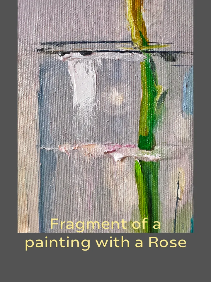 Painting "Pink Rose" Flowers Painting Oil Impasto Palette Knife Stretched canvas 20 x 20 inches Author: Nata_Lena_Art