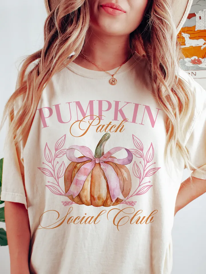 Pumpkin Patch Shirt PNG, Meet Me at the Pumpkin Patch Social Club PNG, Trendy Fall Png, Pumpkin Season PNG, Pumpkin Coquette Pumpkin Shirt
