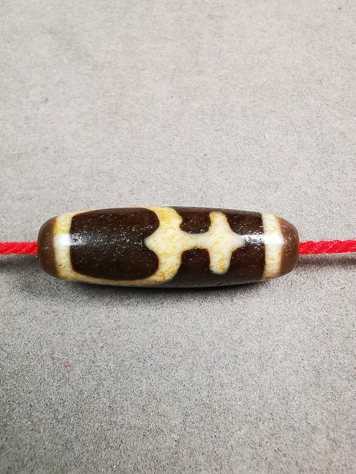 Gandhanra Tibetan Longevity Treasure Vase Dzi Bead,Tibetan Chung,Wealth Amulet,Small Size 36*11 mm