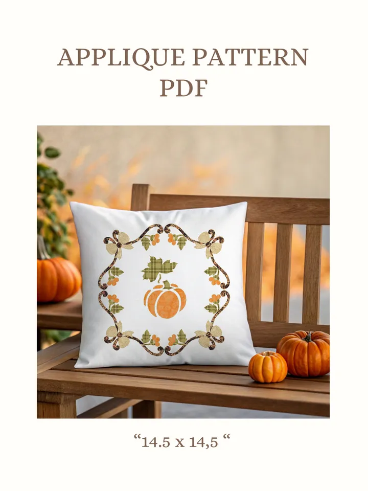 Block Pattern of applique "Autumn time" in PDF format.