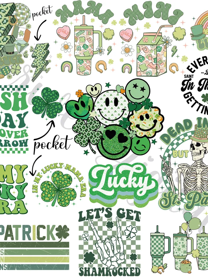Retro PNG Bundle St Patricks Day, St Patty’s Day bundle png, St patricks Svg, Groovy Shamrock png, Lucky Svg, St patricks kids teacher png