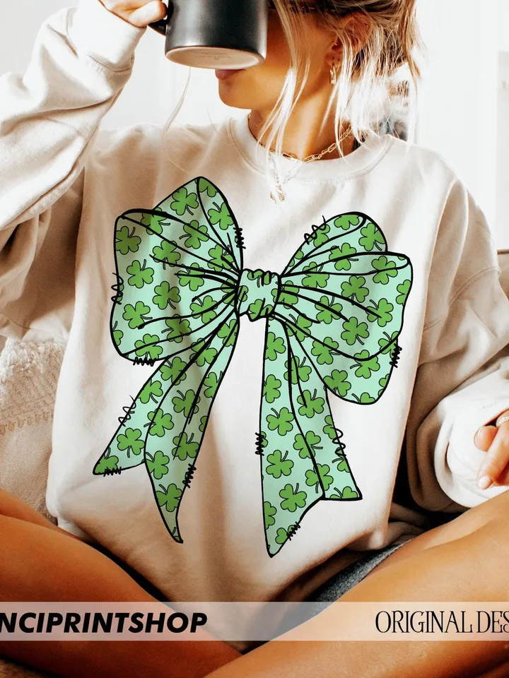 Coquette Bow Shamrock Png, St Patricks Day png, St Patricks Bow png, St patricks Gift, Lucky Shamrock png, St Patricks Design png, Irish png