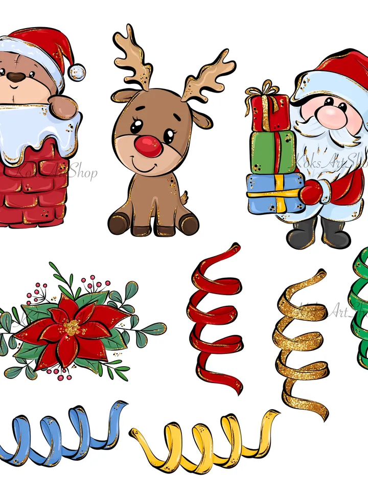 Christmas clipart, Christmas PNG, Christmas 2022, Christmas stickers, Christmas decor, Christmas card, Christmas postcard, Christmas pattern