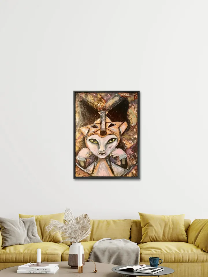 Woman fennec fox,original mix media painting on canvas,one of a kind,fantasy woman painting,one of a kind home decoration