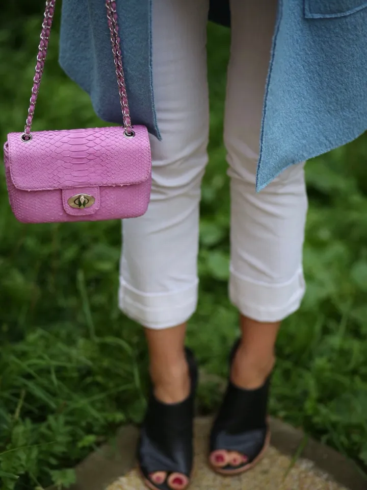 Pink Bag Genuine Python | Python Snake Baby Pink Women Classy Elegant Crossbody | Convertible Shoulder Bag | Summer Women Bag | Exotic Purse