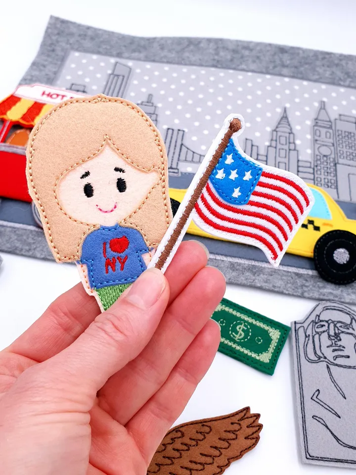 Digital Countries USA  Embroidery - Baby Shower Gift - DIY Project