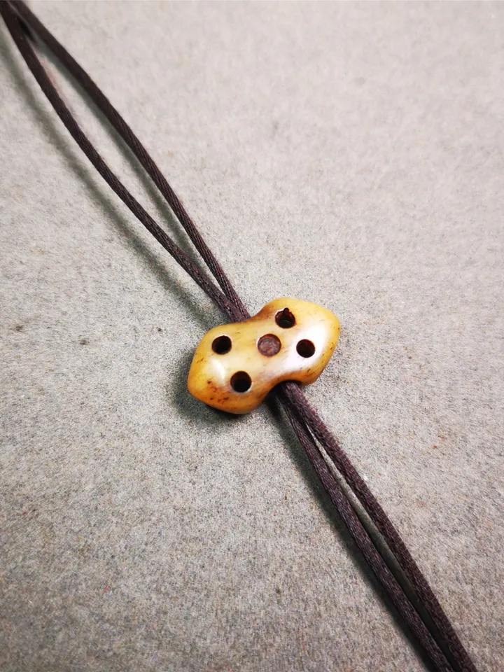 Gandhanra Handmade Tibetan Pendant Bead,Yak Bone Carved Vajra Pendant Bead for Mala,0.7" * 0.4"
