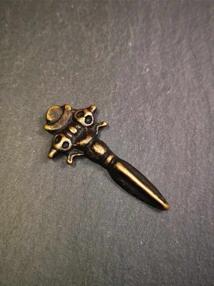 Gandhanra Handmade Tibetan Amulet Necklace,Cross Vajra Phurba,Kila(Dorje Phurba) ,Made of Brass,2.36&quot;