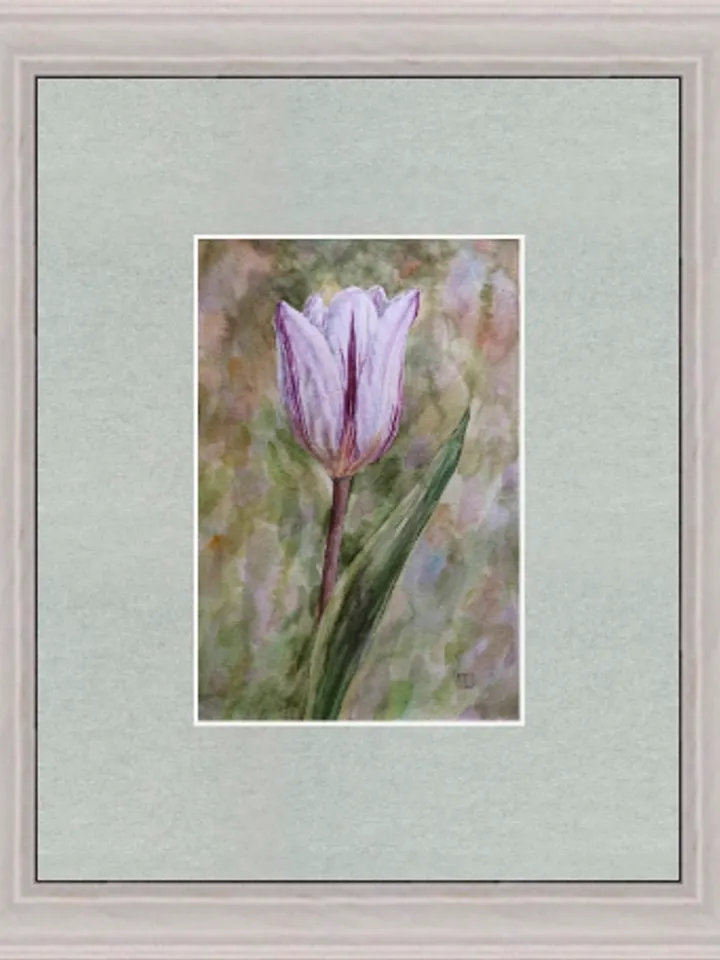 "Tulip" Flower Original Wall Art Painting Watercolor Artwork, 15x20cm.