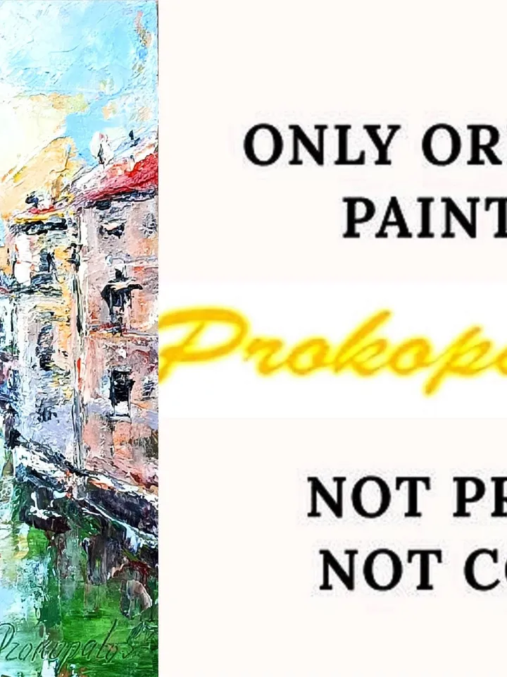 Venice Painting Italy Original Fine Art Cityscape Impasto Oil Wall Art Grand Canal Artwork Travel Gifts by ArtProkopaloSv
