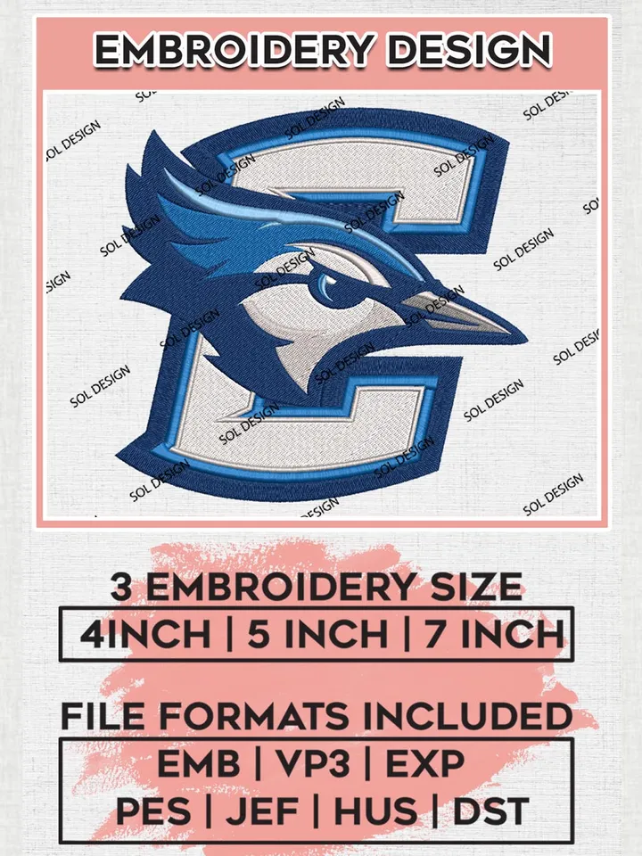 Creighton Bluejays Logo Machine Embroidery Design, NCAA Creighton Bluejays Embroidery Design Design files, NCAA Embroidery Designs, NCAA Machine Embroidery Designs, Digital Download