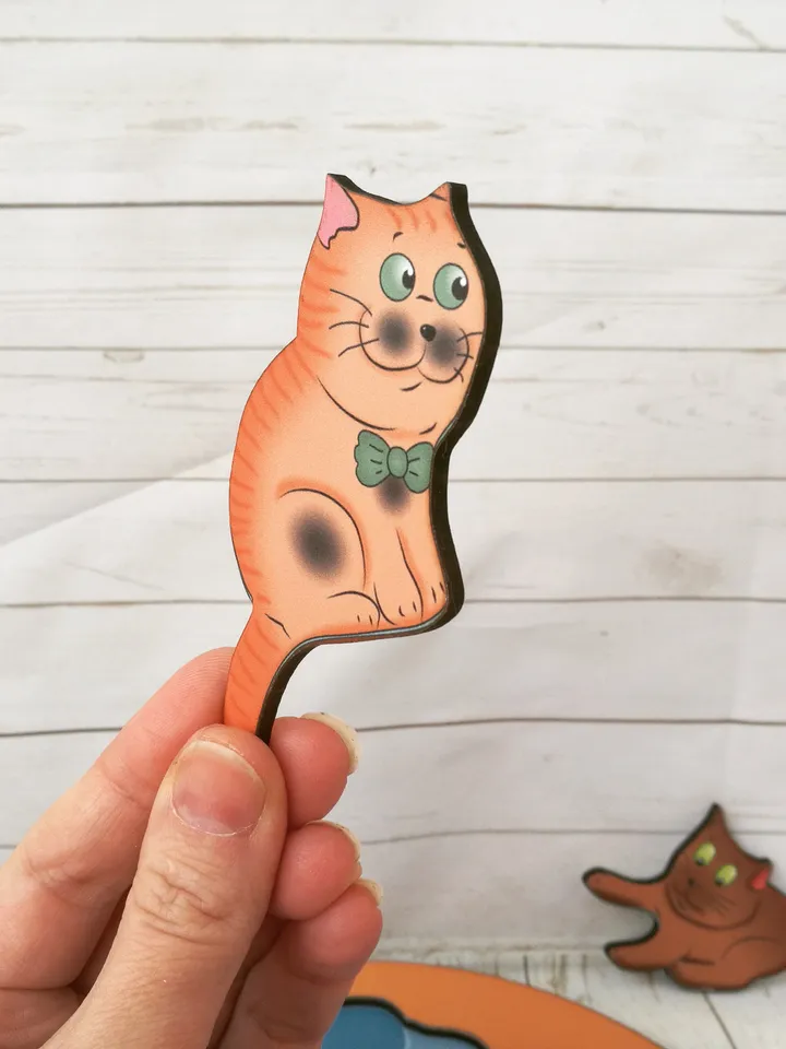 Wooden Puzzle - Cats, Toddler Toys Age 3 4 5 6 year, Wood Montessori animals