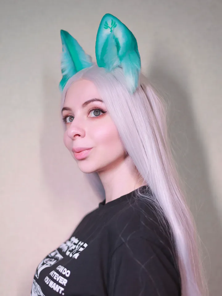 Anemo Genshin Impact faux fur cat ears on headband