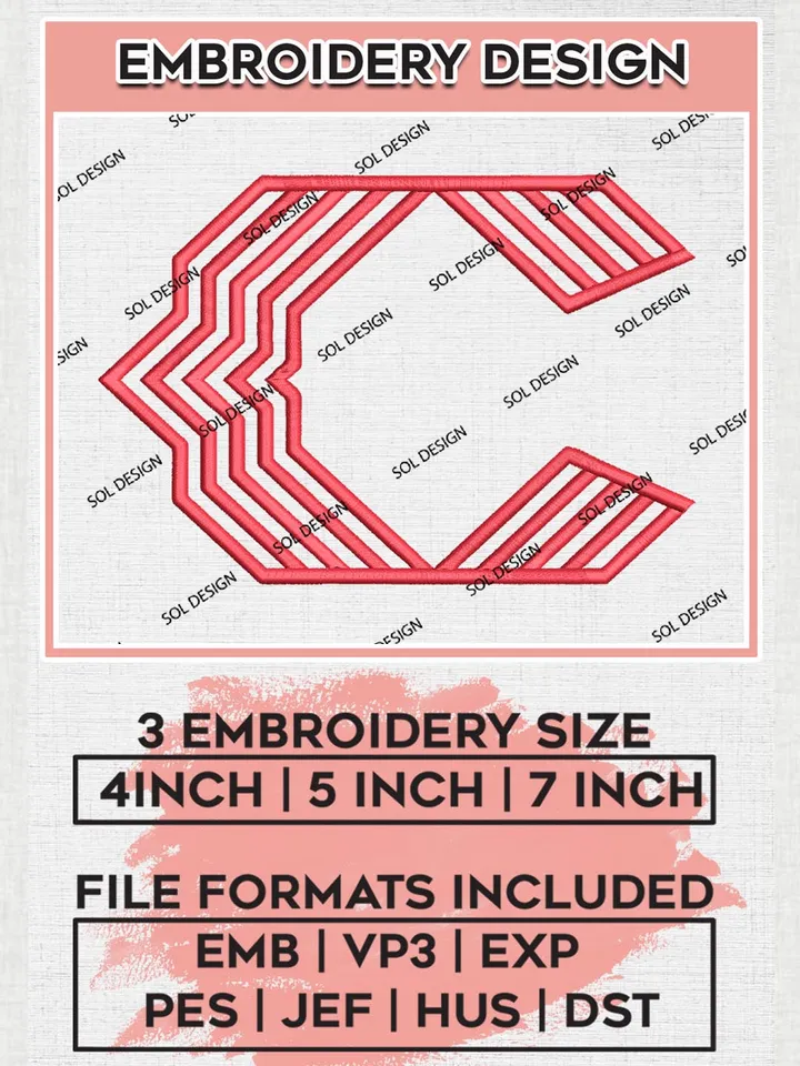 Cincinnati Reds Logo Machine Embroidery Files, MLB Cincinnati Reds Team Embroidery, MLB Teams, 3 sizes, MLB Machine embroidery designs, Digital Download