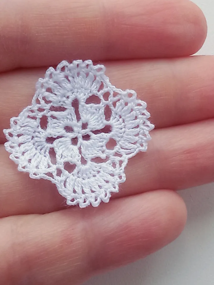Miniature White Square Doily