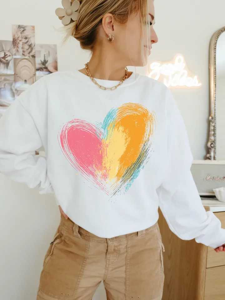 Valentines Day Heart Png, Brushstroke Valentines Png, Retro Valentine Png, Pink, Love Png, Girls Valentine Png, Valentine Shirt Watercolor