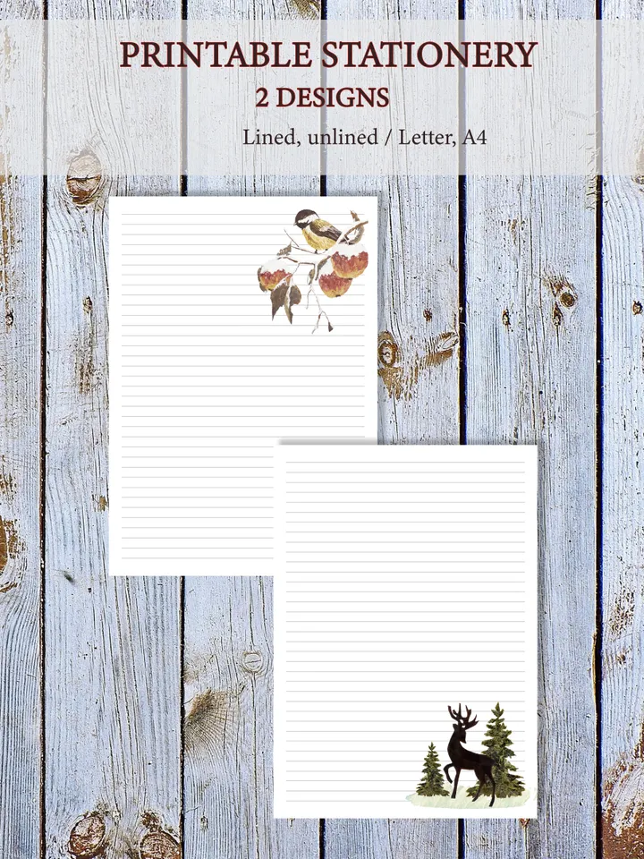 Pressed Plants Printable Letter Writing Paper From Real Dried Plants,  Cute Stationery Set, Digital Letter Writing Set