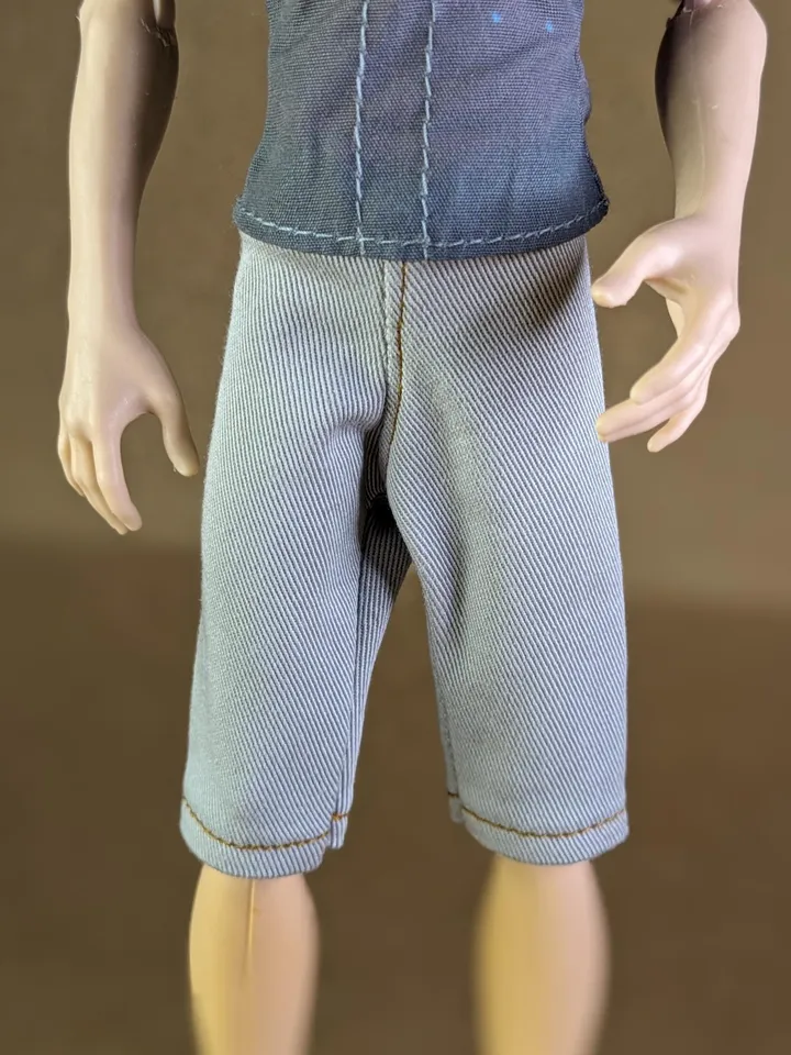 Handmade beige cotton shorts for 1/6 scale boy dolls