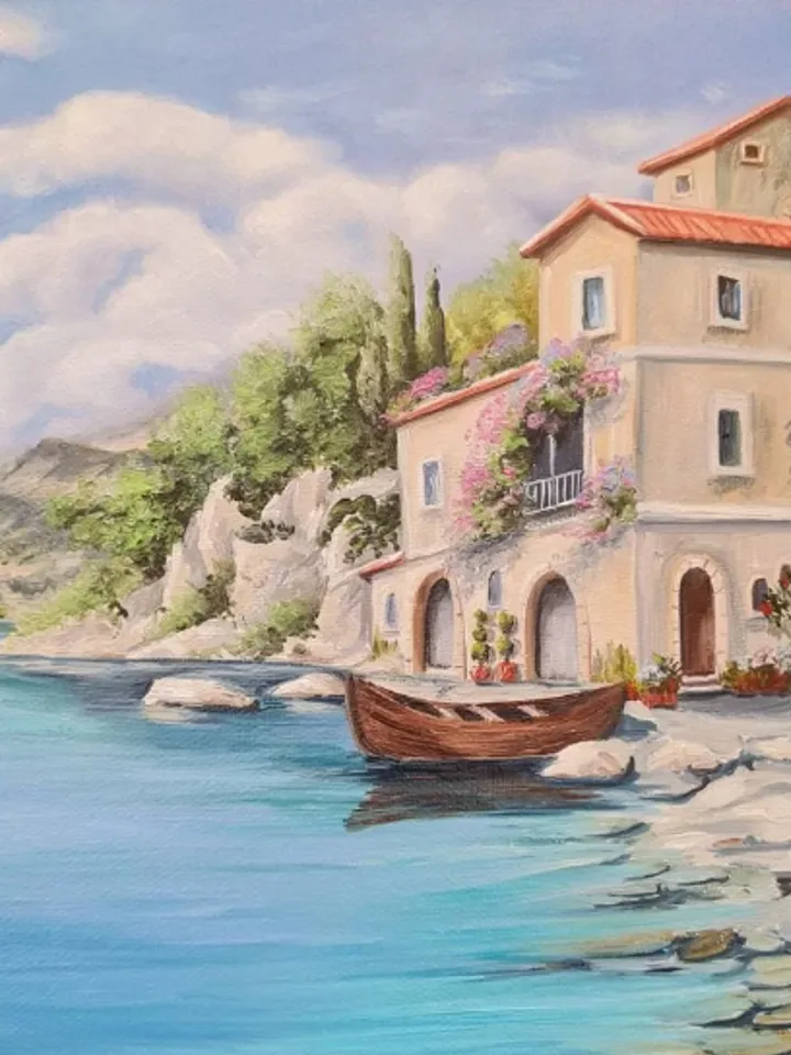 Painting, oil, "Paradise Corner", size 30x 30cm