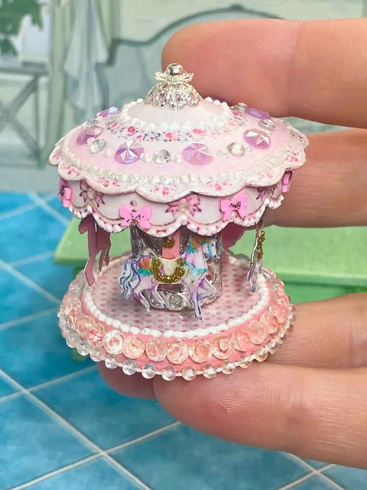 Carousel. puppet miniature. Dollhouse. Doll toy. 1:12.