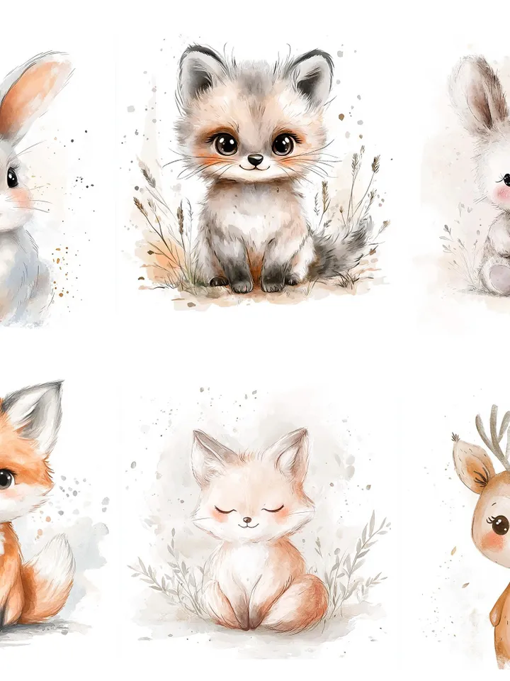 55 PRINTABLES for Nursery print, nursery decor printable wall art; kids room watercolor art; cute playrom posters; digital download