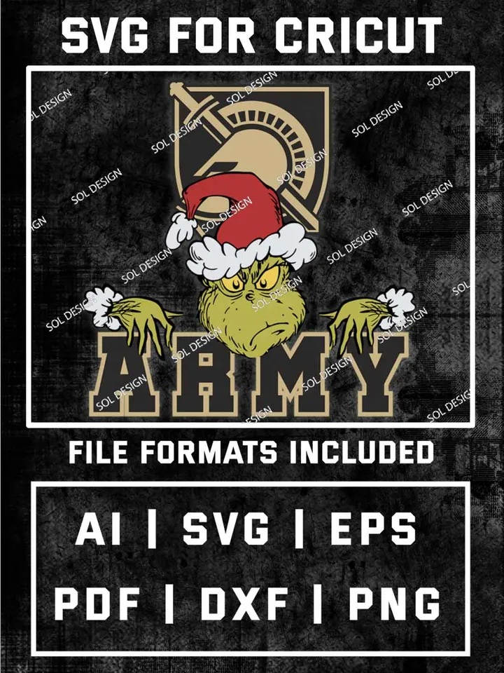 Grinch Army Black Knights SVG, NCAA SVG Design, NCAA Army Black Knights SVG, NCAA Black Knights Cricut, Christmas Svg, Grinch svg, Digital Download