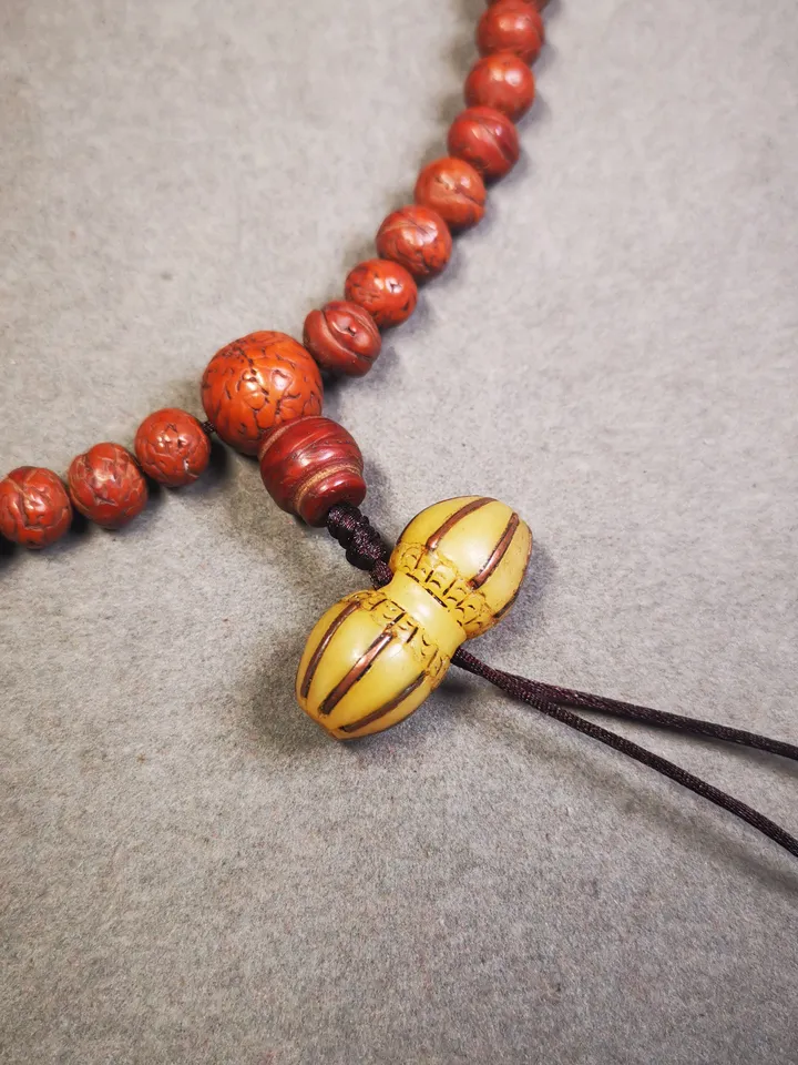 Gandhanra Tibetan Bone Carved Vajra Amulet Pendant for Mala,Prayer Bead Accessories