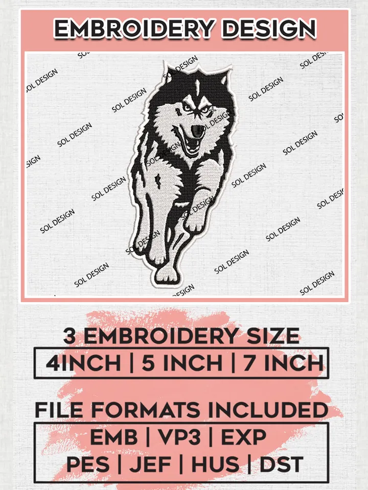 NCAA Northern Illinois Huskies Team Mascot Logo embroidery designs, NCAA Northern Illinois Huskies Logo Machine embroidery designs, NCAA Team Logo embroidery designs, NCAA Game Day Machine embroidery designs, Digital Download